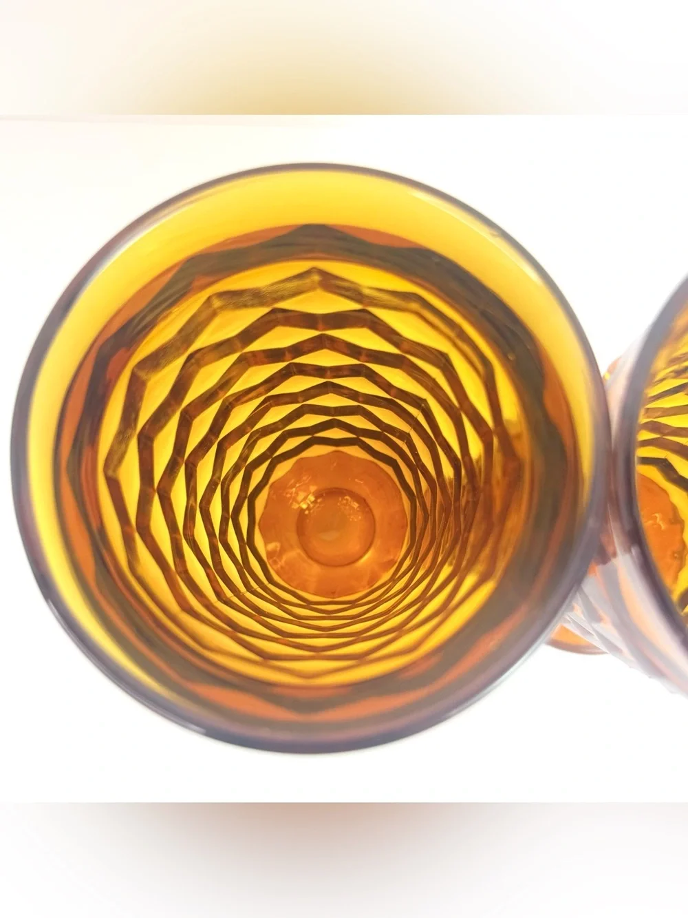 Vintage Mid-Century Modern Indiana Glass Amber Whitehall Goblets 6”  Set of Z